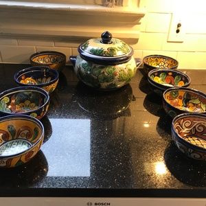 Chili Tureen and 8 Bowls